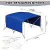 3 Bow Bimini Top for Boats, Marine Grade Canvas Sun Shade with Mesh Side Panels, Adjustable Aluminum Frame, Fits for Most Boats (14-23Ft Boats) - 3 of 4