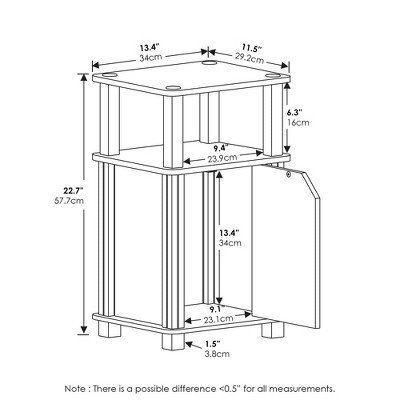 Espresso Black Engineered Wood 3-Tier End Table with Storage