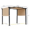 8' x 10' Retractable Pergola Canopy, Outdoor Gazebo with Sun Shade Shelter and Steel Frame, for Backyard, Patio, Garden - 3 of 4