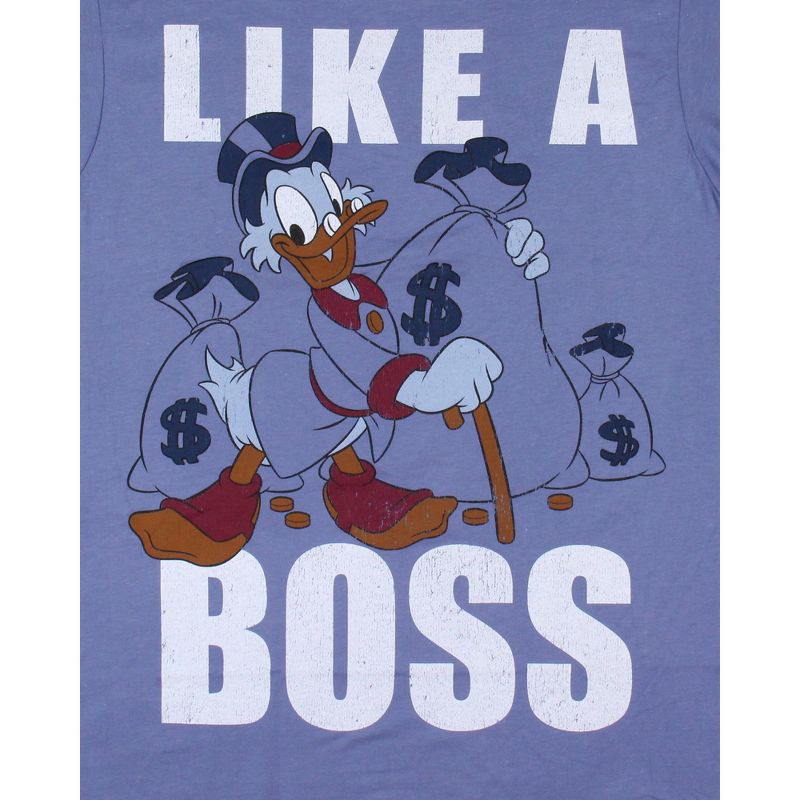 Disney Men's Scrooge McDuck Like A Boss Money Bags Distressed T-Shirt, 2 of 4