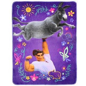 Disney Encanto Luisa Flex Donkey Lift Plush Throw Blanket 46' x 60' Purple - 1 of 4