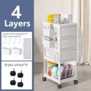 VYNXARIA 4-Tier Storage Stroller for Bedroom, Living Room, Kitchen, Restroom, Durable PP Material for Toys, Snacks, Tools,Pet Supplies,White - 3 of 4