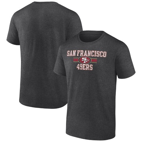 Nfl San Francisco 49ers Men's Team Striping Gray Short Sleeve Bi