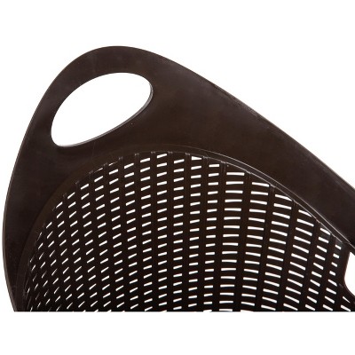 Brown Wicker Rolling Laundry Hamper with Lid and Wheels