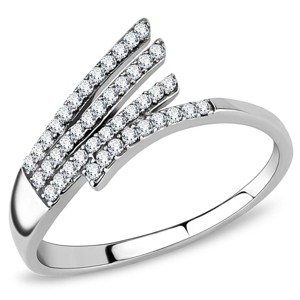Slickblue Women's Clear Synthetic CZ Ring, Stainless Steel, Polished Finish, No Plating, Size 5-8 - 1 of 4