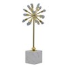 Decorative Starburst Statue with Blue Stone Accent and Marble Base, Elegant Tabletop Sculpture for Living Room, Entryway, Centerpiece, or Office Decor - 2 of 4