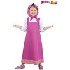 HalloweenCostumes.com Masha From Masha And The Bear Costume for Toddlers, Masha and the Bear Outfit With Dress, Shirt, And Scarf - 4 of 4