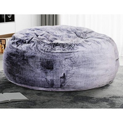 Airsurfer XXL Soft Gray Bean Bag Cozy Comfort Bean Bag Chair Relaxation Furniture for Living Room Leisure