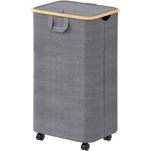 Laundry Hamper with Wheels and Lid - 100L Rolling Clothes Basket with Bamboo Handle, SpaceAid Large Laundry Organizer for Bedroom, Bathroom, Dorm - 1 of 4