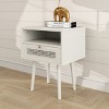 Roundhill Furniture Feeney Dual-tier Storage Nightstand, Side Table, Cream White - 2 of 4