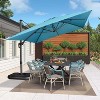 PURPLE LEAF 10' X 13' Patio Umbrella Outdoor Cantilever Rectangle Umbrella Aluminum Umbrella with 360-degree Rotation for Garden Pool Patio - 2 of 4