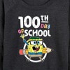 Women's - SpongeBob SquarePants - 100th Day Of School Lightweight French Terry Wide Neck Long Sleeve Shirt - 2 of 4