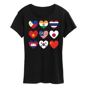Women's - Instant Message - AAPI Heart Flags Short Sleeve Graphic T-Shirt - 1 of 4
