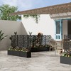 SpassWay Black Metal Planter Box with Trellis Raised Garden Bed with Arbor Privacy Screen with Wheels - 3 of 4