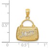 Black Bow Jewelry 14k Yellow Gold & White Rhodium Reversible Mom Purse Pendant - 4 of 4