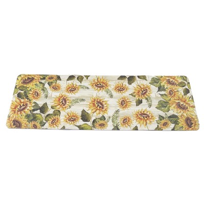 1'8"x5' Rectangle Tufted Floral Runner Yellow - The Lakeside Collection