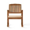 Selma Acacia Rocking Chair with Cushion: Weather-Resistant, Gentle Motion - Christopher Knight Home - 3 of 4