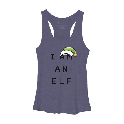 Women's Design By Humans Christmas Family Print Sets \ I am an elf By Satoshy Racerback Tank Top