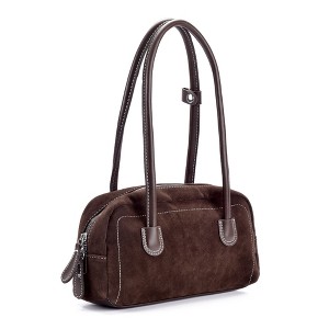 Adornia Dark Brown Boxy Shoulder Bag - 1 of 4