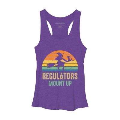 Women's Design By Humans Regulators Mount Up Halloween Witch By RedBirdLS Racerback Tank Top