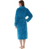 PAVILIA Women Plush Fleece Robe, Soft Textured Bathrobe, Lady Cozy Spa Long Robes, Fuzzy Satin Waffle Trim - 2 of 4