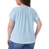 Agnes Orinda Women's Plus Size Eyelet Keyhole Petal Sleeve Round Neck Summer Blouse - 4 of 4