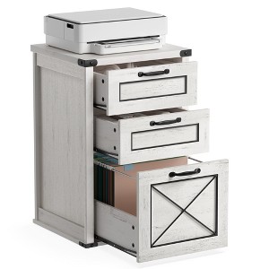 File Cabinet with 3 Drawers, Filing Cabinet, Printer Stand, Fit A4, Letter Size, Hanging File Folders, Modern Farmhouse Style, for Home Office - 1 of 4