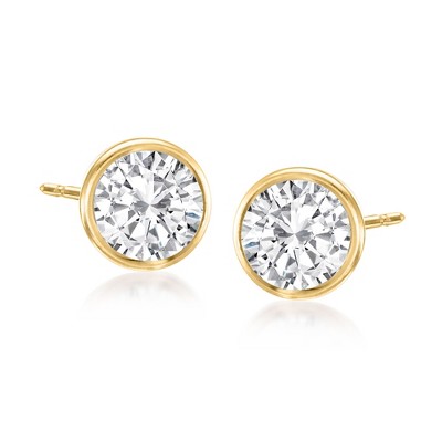 Ross-Simons 1.00 ct. t.w. Bezel-Set Diamond Stud Earrings in 14kt Yellow Gold