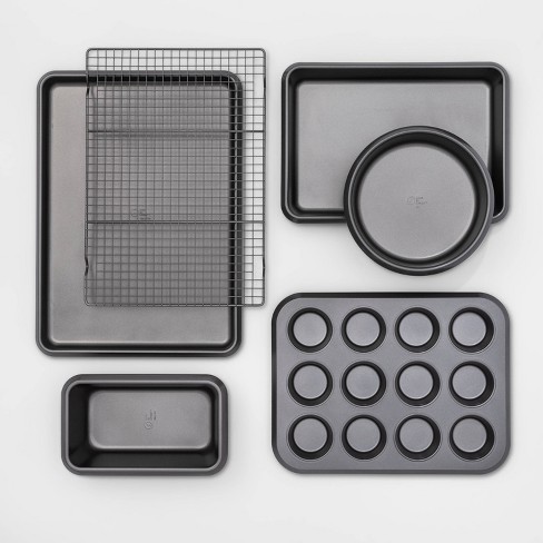 Basics 6 Piece Nonstick, Carbon Steel Oven Bakeware Baking Set, 40.5  cm x 28.5 cm x 15 cm