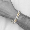 Black Bow Jewelry 10mm Stainless Steel & 14K Yellow Gold Accent Link Bracelet, 8.5 Inch - 4 of 4