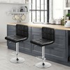 Set of 2 Bar Stools PU Leather Adjustable Barstool Low Back Swivel Pub Chairs Black - 4 of 4