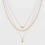 Worn Gold Layered Chain Necklace - Universal Thread™ Metallic Gold