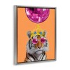Stupell Industries Disco Tiger with Crown Black Framed Floater Canvas Wall Art - 3 of 4