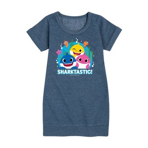 - Baby Shark - Sharktastic Graphic Short Sleeve Fleece Dress - 1 of 4