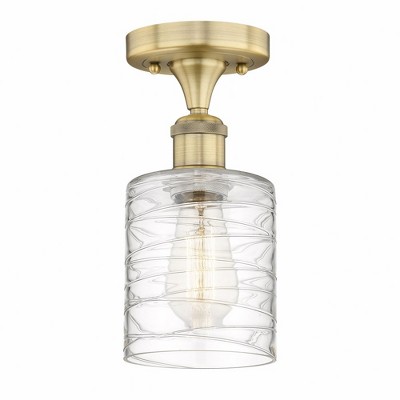Cobbleskill - 1 Light Semi-Flush Mount In Art Deco Style-9.75 Inches Tall and 5 Inches Wide