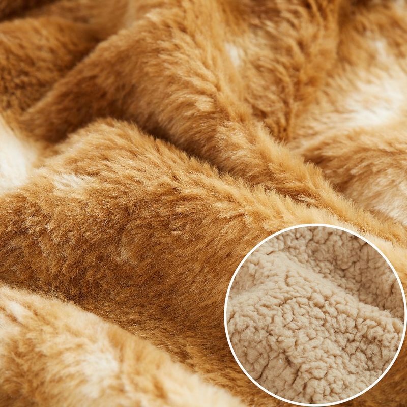 Faux Fur Fleece Throw Blanket for Couch - Thick and Warm Blanket for Winter, 50"x60", 2 of 8
