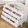 Fluted 6 Drawer Dresser with Faux Marble Top, Modern Chest of Drawers for Bedroom, Entryway - 3 of 4