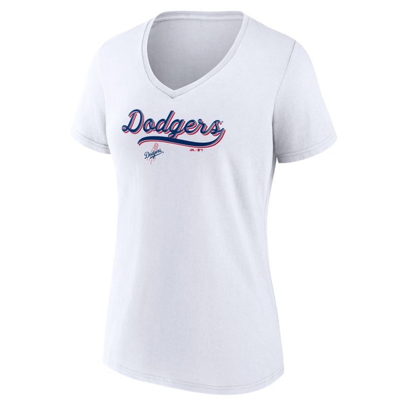 MLB Los Angeles Dodgers Women&#39;s V-Neck Core T-Shirt, 2 of 4