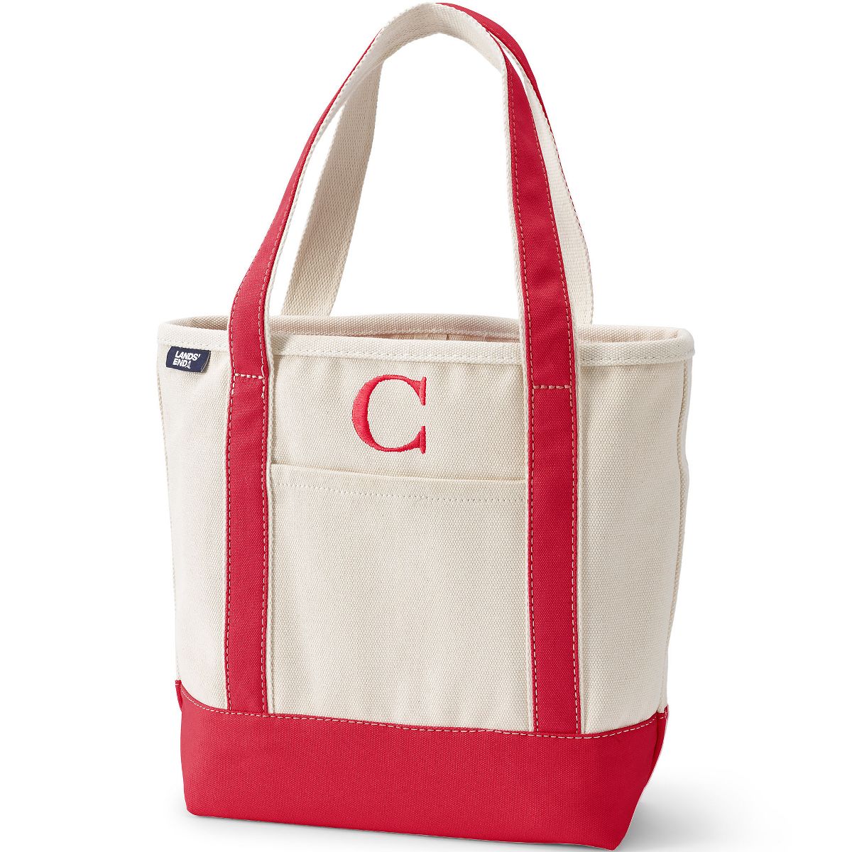 Lands' End Pre-Monogrammed Letter Canvas Tote Bag - thumbnail 7