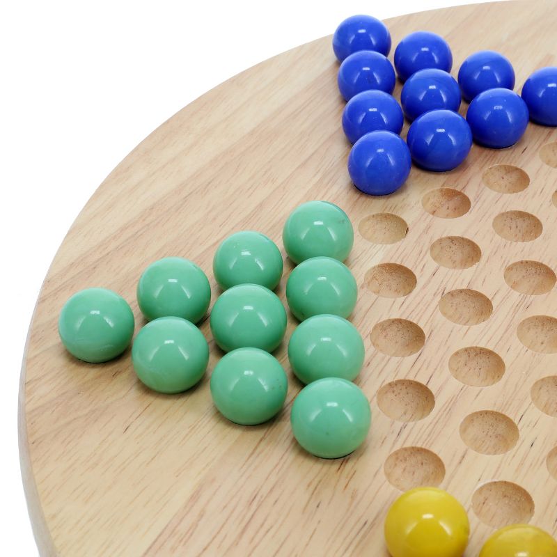 WE Games Solid Wood Chinese Checkers Set with Glass Marbles - 11.5 Inch, 5 of 9