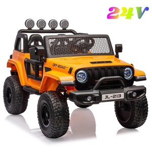 Jojoka  24V 7AH Kids Ride On Truck, 2-Seater Electric Vehicle with Switchable 2WD/4WD, Remote Control, Lights, MP3, and Spring Suspension - 1 of 4