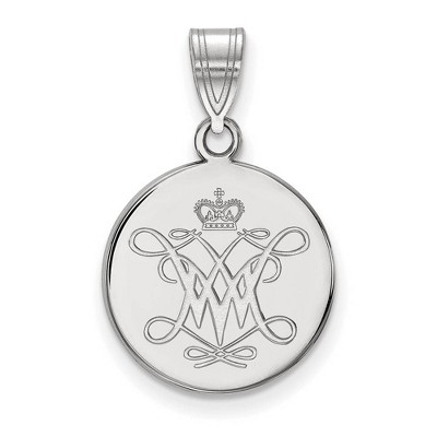 Black Bow Jewelry 14k White Gold College of William & Mary Tribe NCAA Medium Pendant