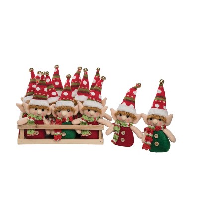 C&F Home Elf Ornament In Crate Set of 12