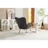 VASIP  Teddy Fabric Rocking Chair  with Adjustable Footrest and Side Storage,Comfortable and Quiet, for Living Room - 2 of 4