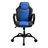 Simple Relax Office Chair with Padded Armrests in Black and Blue - 3 of 4
