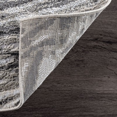 Gray Abstract Braided Reversible Synthetic Area Rug