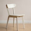 Lyngins Solid Oak Armless Dining Chair, Wooden Armless Chair with Upholstered Cushion, Natural Kitchen Chair & Living Room Chair - 3 of 4