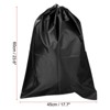 Unique Bargains Oxford Cloth Drawstring Closure Storage Bag 2 Pcs Black - 2 of 4