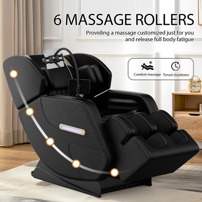 Massage Chair 0 Gravity With 5 Preset Modes Can Choose, Full-Body Massage Chair With 6 Fixed Rollers, Retractable Footrest Chair-Cuddlewood