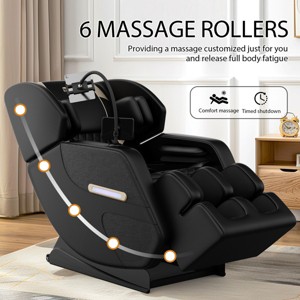 Massage Chair 0 Gravity With 5 Preset Modes Can Choose, Full-Body Massage Chair With 6 Fixed Rollers, Retractable Footrest Chair-Cuddlewood - 1 of 4